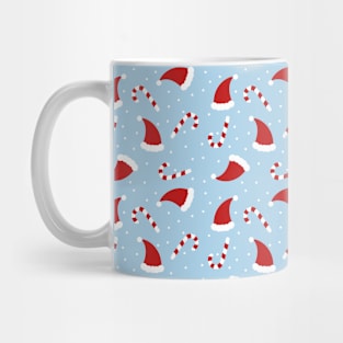 Candy Cane Santa Hat Christmas Pattern Mug